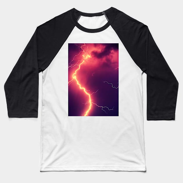 Lightning Strike Baseball T-Shirt by Felicity-K